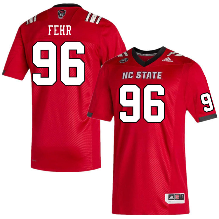 Men #96 Owen Fehr NC State Wolfpack College Football Jerseys Stitched Sale-Red - Click Image to Close